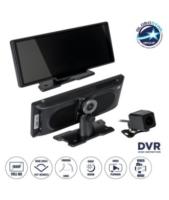 GloboStar® 86060 DVR FHD1080p Καταγραφικό Οχημάτων Smart με Οθόνη 8" Inches - WiFi - 4G Android 8.1OS - Sim Card Slot - GPS Navigator - Bluetooth - RAM2GB+ROM32GB - FM Transmitter - Dual Camera FHD1080p με WDR & Defogging Quad Core 1.5GHZ Processor